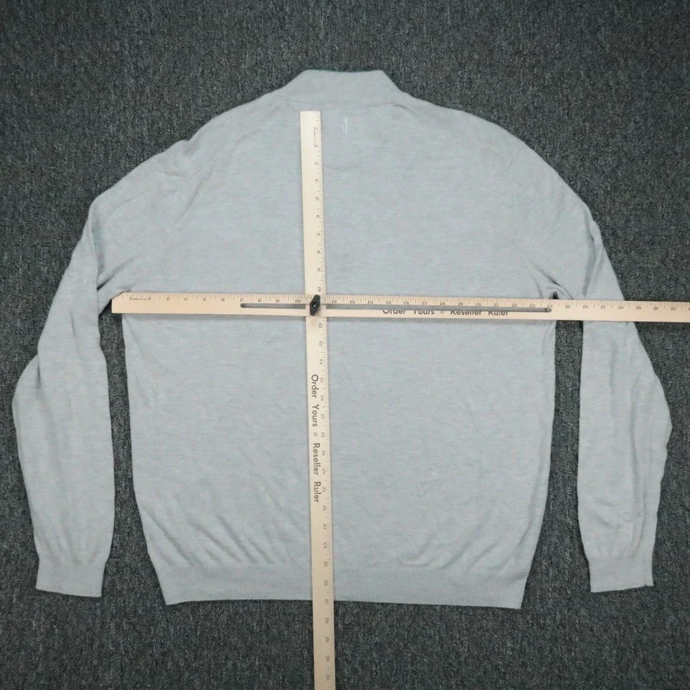 johnnie O Sweater Mens Large Gray Bailey Quarter Zip Pullover Golf Silk Blend *